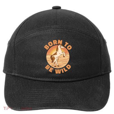 Born To Be Wild Horse Sunset 7-Panel Snapback Hat