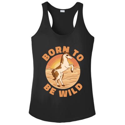 Born To Be Wild Horse Sunset Ladies PosiCharge Competitor Racerback Tank