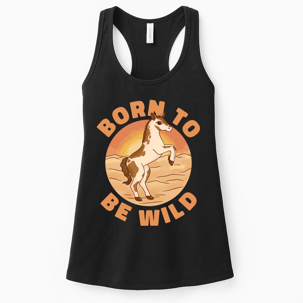 Born To Be Wild Horse Sunset Womens Tank Top