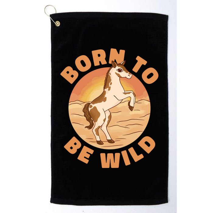 Born To Be Wild Horse Sunset Golf Towel