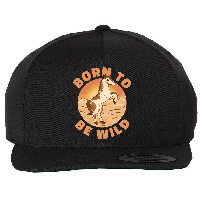 Born To Be Wild Horse Sunset Wool Snapback Cap