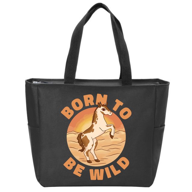 Born To Be Wild Horse Sunset Zip Tote Bag