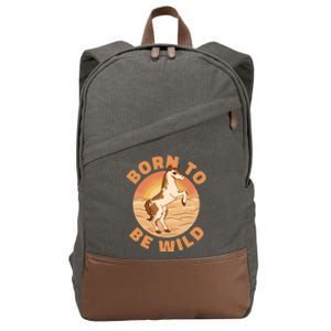 Born To Be Wild Horse Sunset Cotton Canvas Backpack