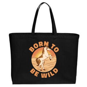 Born To Be Wild Horse Sunset Cotton Canvas Jumbo Tote