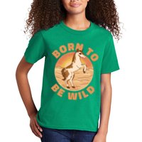 Born To Be Wild Horse Sunset Kids T-Shirt