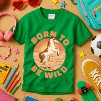 Born To Be Wild Horse Sunset Kids T-Shirt