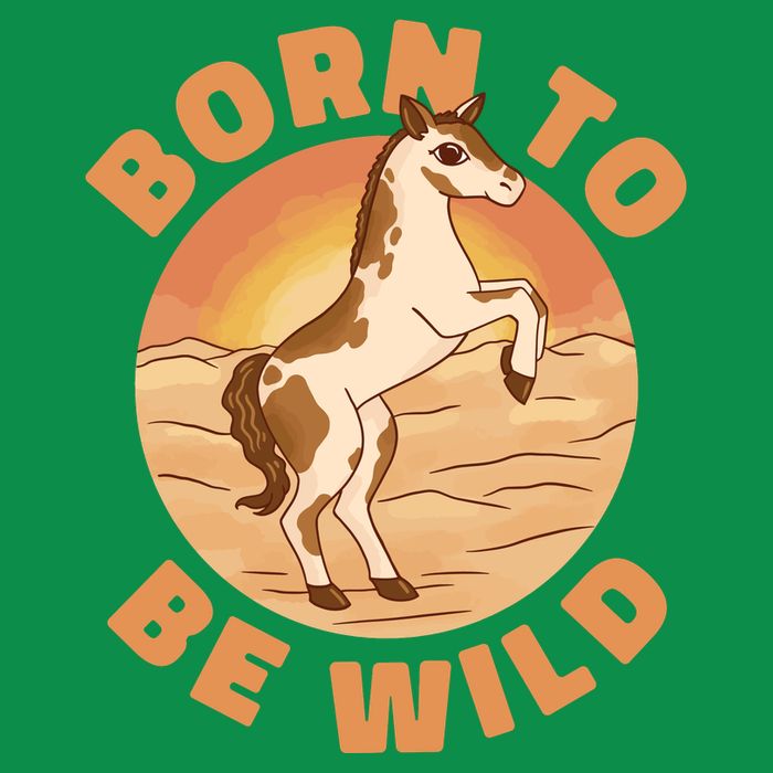 Born To Be Wild Horse Sunset Kids T-Shirt