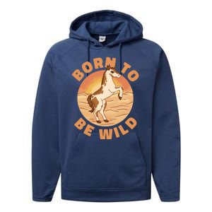 Born To Be Wild Horse Sunset Performance Fleece Hoodie