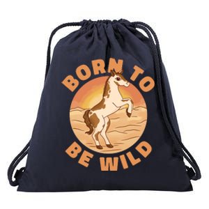 Born To Be Wild Horse Sunset Drawstring Bag