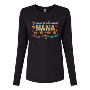 Blessed To Be Called Nana Nana Turkey Thanksgiving Womens Cotton Relaxed Long Sleeve T-Shirt