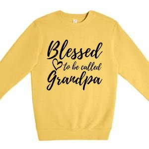 Blessed To Be Called Grandpa Gift Christmas Papa Gift Premium Crewneck Sweatshirt