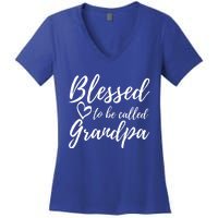 Blessed To Be Called Grandpa Gift Christmas Papa Gift Women's V-Neck T-Shirt