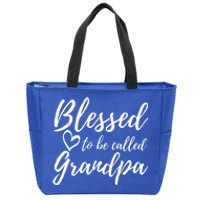 Blessed To Be Called Grandpa Gift Christmas Papa Gift Zip Tote Bag