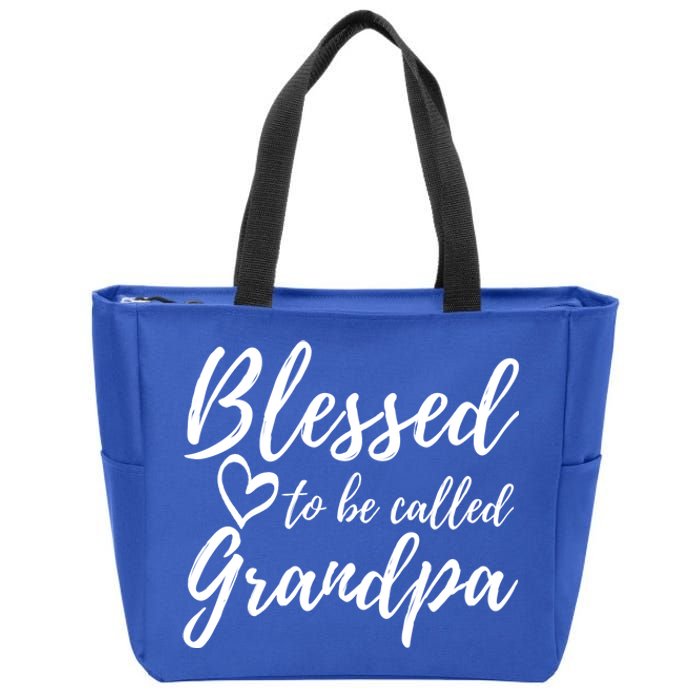 Blessed To Be Called Grandpa Gift Christmas Papa Gift Zip Tote Bag