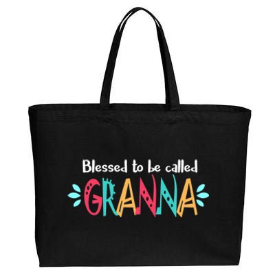 Blessed To Be Called Granna Mothers Day Cotton Canvas Jumbo Tote