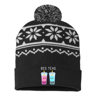 Bubble Tea Boba Tapioca Pearls Milk Drink Kawaii Friend USA-Made Snowflake Beanie