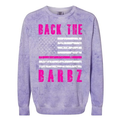 Back The Barbz Flag Love Barbs 4th Of July Colorblast Crewneck Sweatshirt