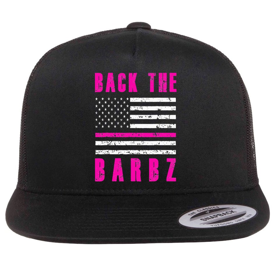 Back The Barbz Flag Love Barbs 4th Of July Flat Bill Trucker Hat