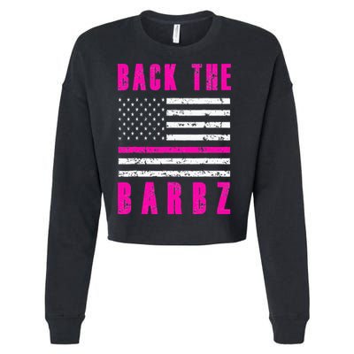 Back The Barbz Flag Love Barbs 4th Of July Cropped Pullover Crew