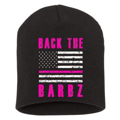 Back The Barbz Flag Love Barbs 4th Of July Short Acrylic Beanie