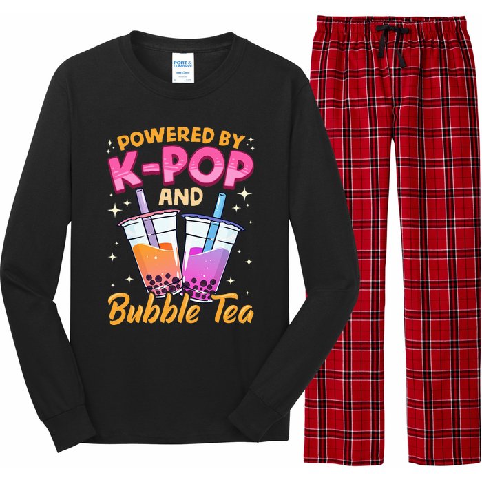 Bubble Tea Boba K POP Music Lover Korean Milk Anime Gift Long Sleeve Pajama Set