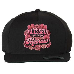 Blessed To Be Called Memaw Floral Cute Mothers Day Funny Gift Wool Snapback Cap