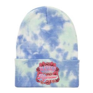 Blessed To Be Called Memaw Floral Cute Mothers Day Funny Gift Tie Dye 12in Knit Beanie