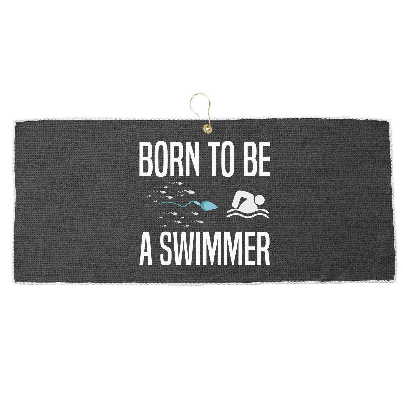 Born To Be A Swimmer Swimming Sport Swimmer Large Microfiber Waffle Golf Towel