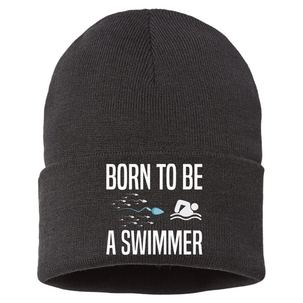 Born To Be A Swimmer Swimming Sport Swimmer Sustainable Knit Beanie