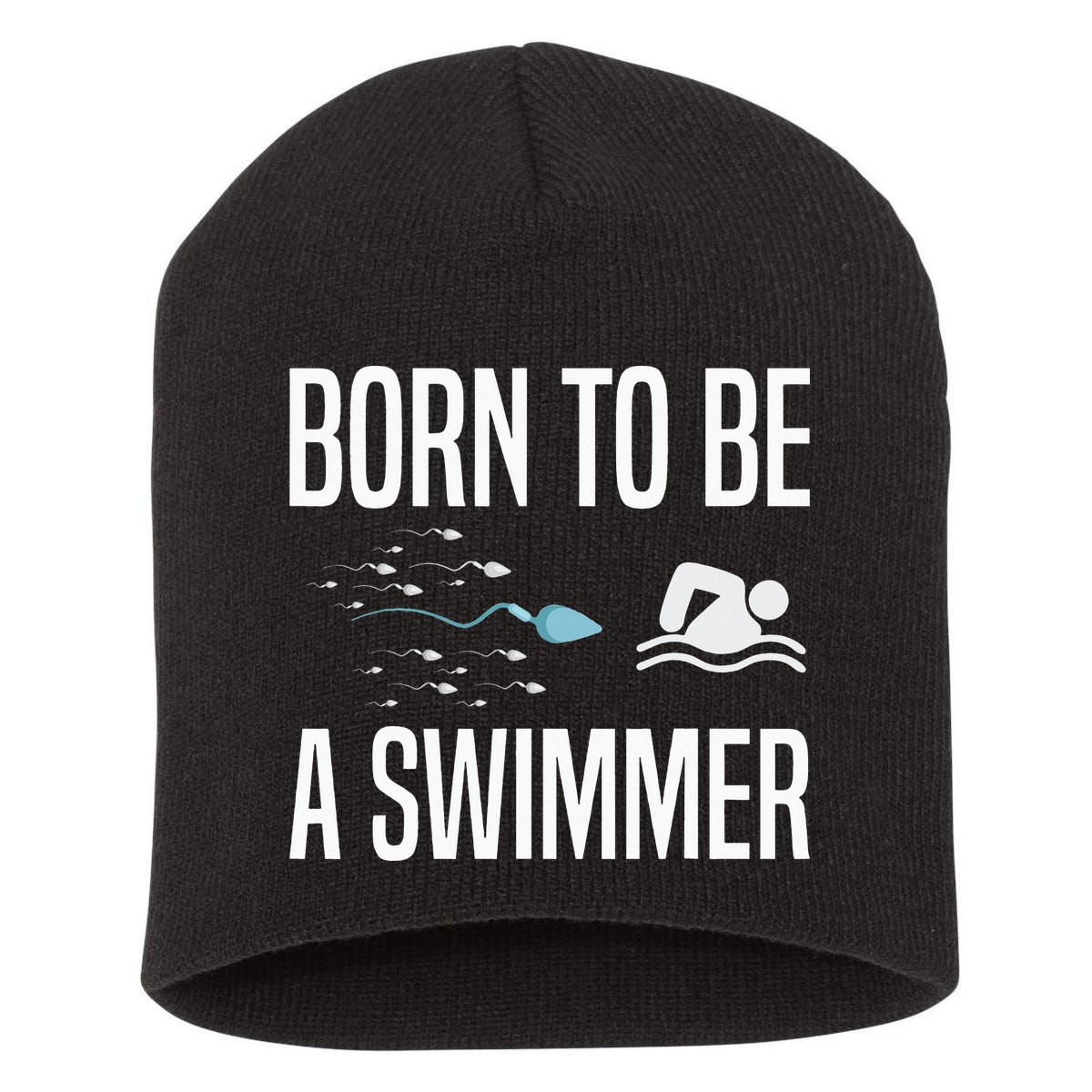Born To Be A Swimmer Swimming Sport Swimmer Short Acrylic Beanie