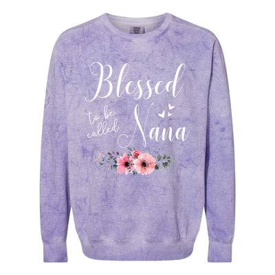 Blessed To Be Nana Women Grandma MotherS Day Christmas Colorblast Crewneck Sweatshirt