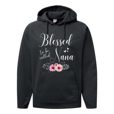 Blessed To Be Nana Women Grandma MotherS Day Christmas Performance Fleece Hoodie