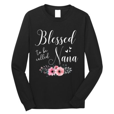 Blessed To Be Nana Women Grandma MotherS Day Christmas Long Sleeve Shirt