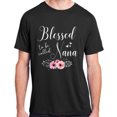 Blessed To Be Nana Women Grandma MotherS Day Christmas Adult ChromaSoft Performance T-Shirt