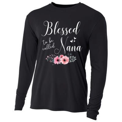 Blessed To Be Nana Women Grandma MotherS Day Christmas Cooling Performance Long Sleeve Crew