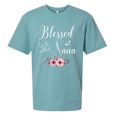 Blessed To Be Nana Women Grandma MotherS Day Christmas Sueded Cloud Jersey T-Shirt