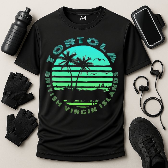 Bvi Tortola British Caribbean Island Souvenir Cooling Performance Crew T-Shirt