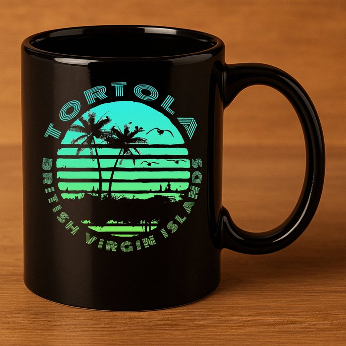 Bvi Tortola British Caribbean Island Souvenir 11oz C Handle Ceramic Mug