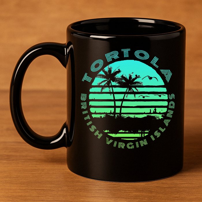 Bvi Tortola British Caribbean Island Souvenir 11oz C Handle Ceramic Mug