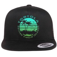 Bvi Tortola British Caribbean Island Souvenir Flat Bill Trucker Hat