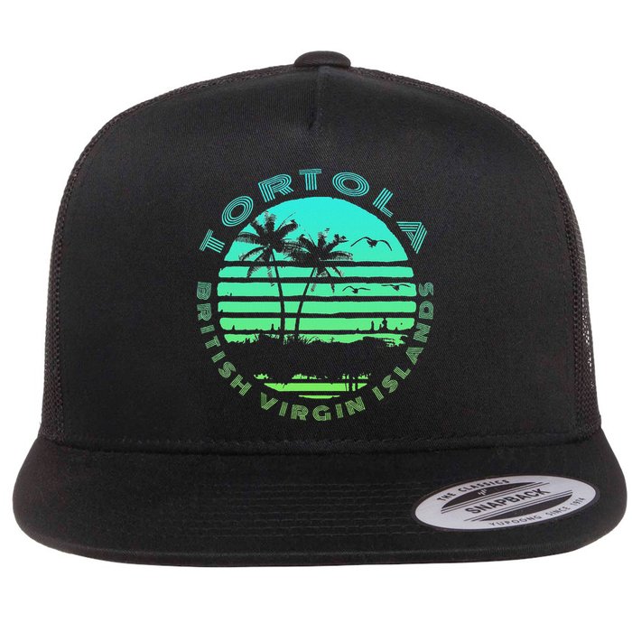 Bvi Tortola British Caribbean Island Souvenir Flat Bill Trucker Hat