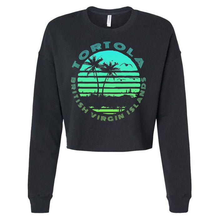 Bvi Tortola British Caribbean Island Souvenir Cropped Pullover Crew