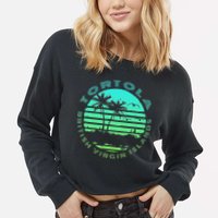 Bvi Tortola British Caribbean Island Souvenir Cropped Pullover Crew