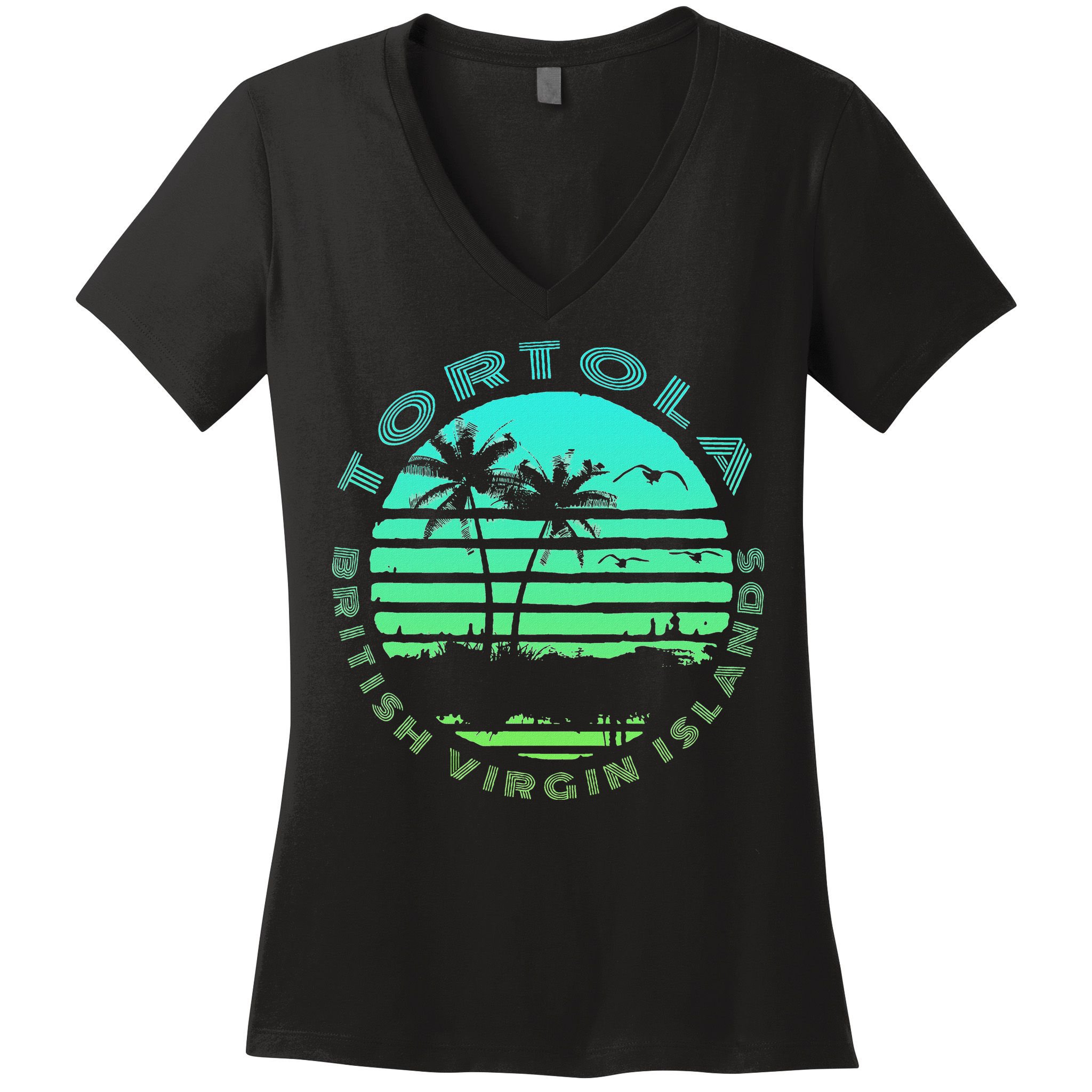 Bvi Tortola British Caribbean Island Souvenir Women's V-Neck T-Shirt