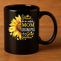 Blessed To Be Called Mom Grandma Great Grandma Mother's Day 11oz C Handle Ceramic Mug