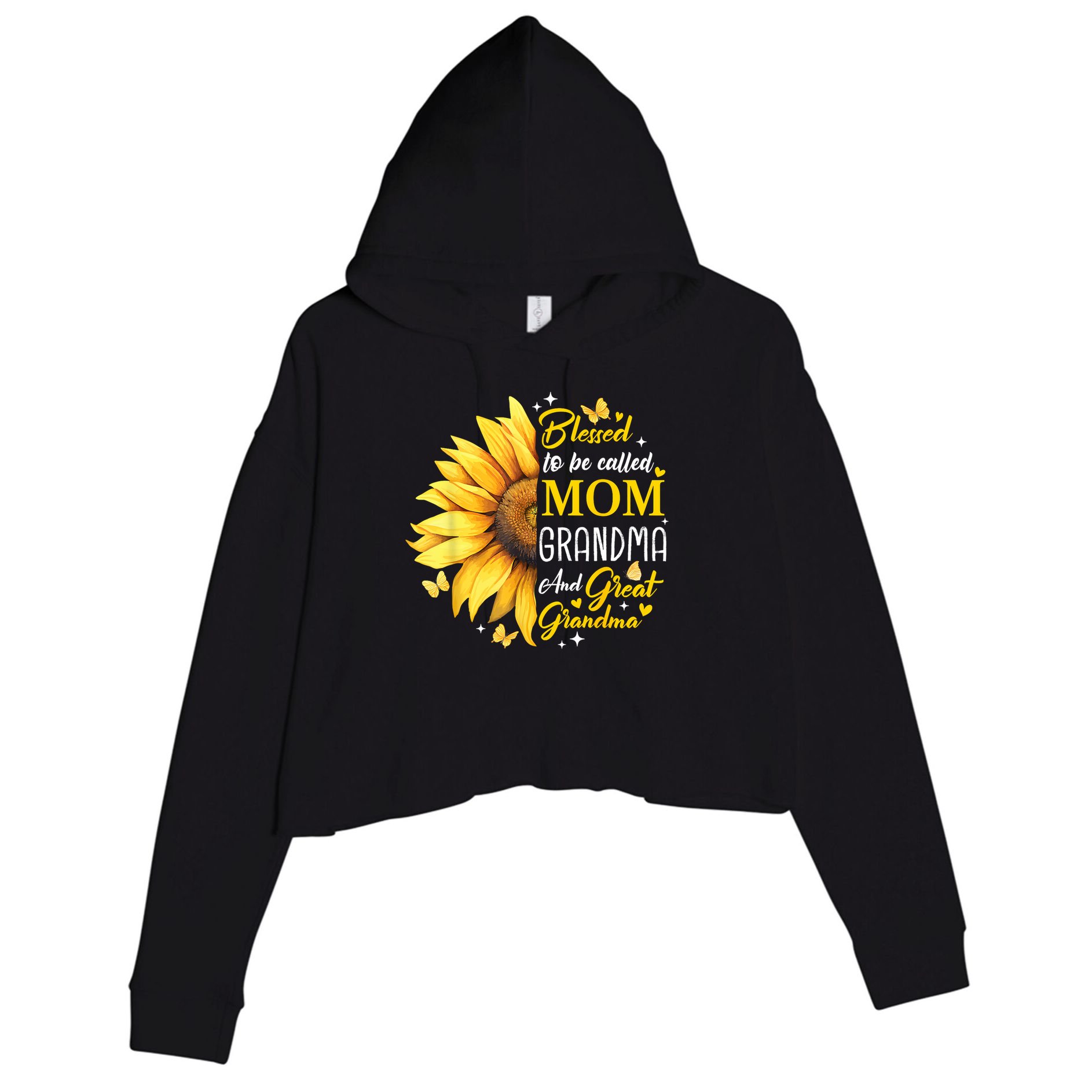 Blessed To Be Called Mom Grandma Great Grandma Mother's Day Crop Fleece Hoodie