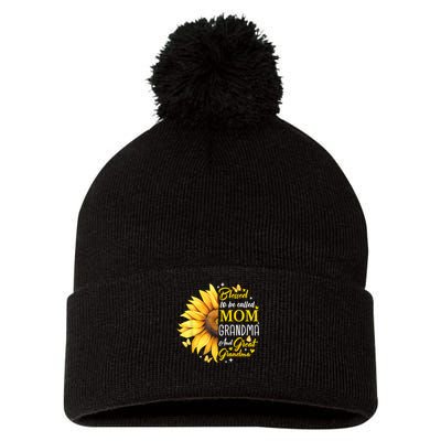 Blessed To Be Called Mom Grandma Great Grandma Mother's Day Pom Pom 12in Knit Beanie
