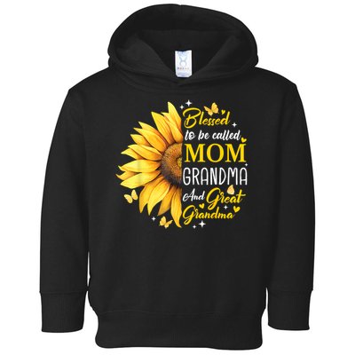 Blessed To Be Called Mom Grandma Great Grandma Mother's Day Toddler Hoodie