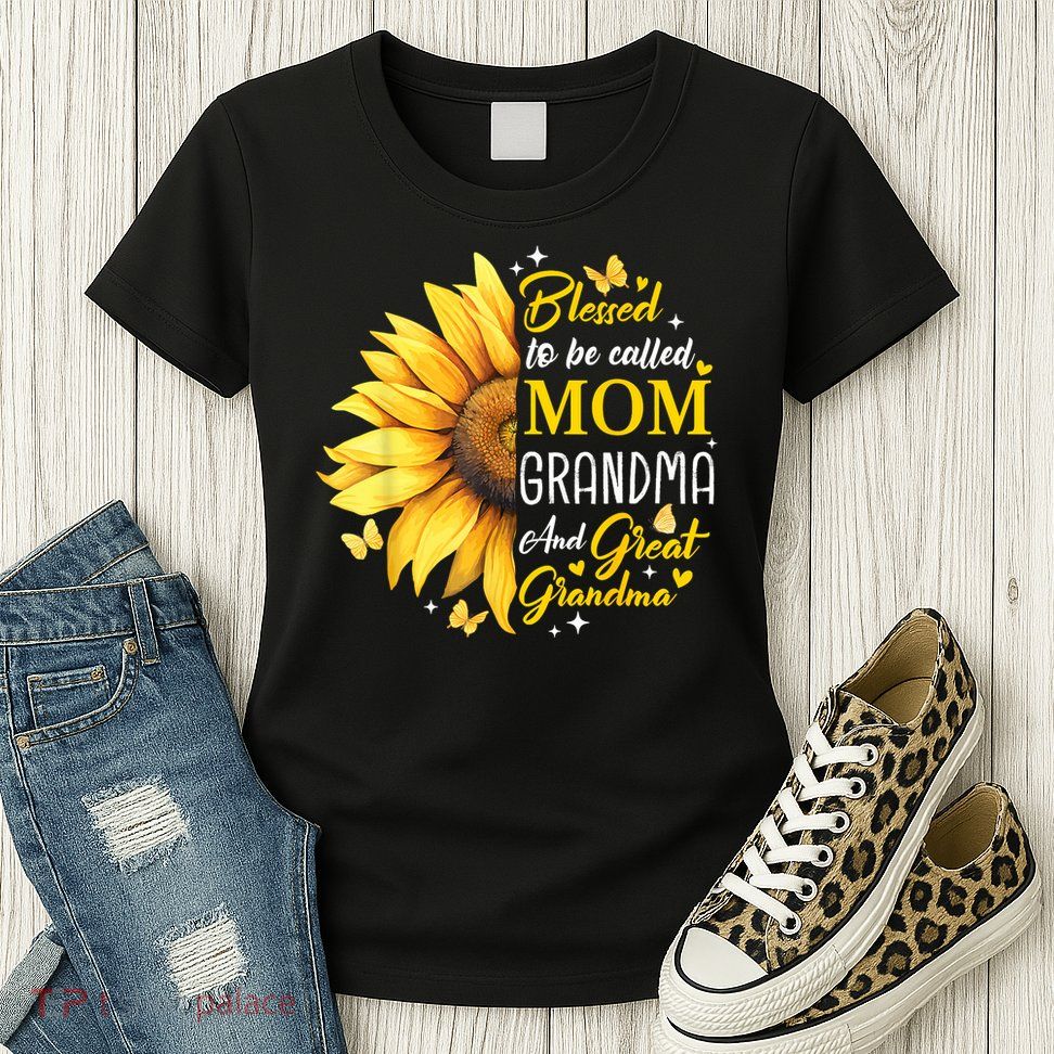 Blessed To Be Called Mom Grandma Great Grandma Mother's Day Womens T-Shirt