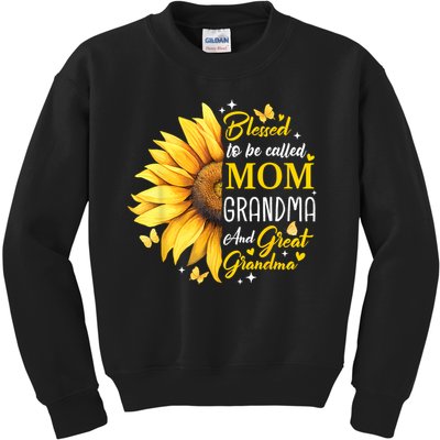 Blessed To Be Called Mom Grandma Great Grandma Mother's Day Kids Sweatshirt